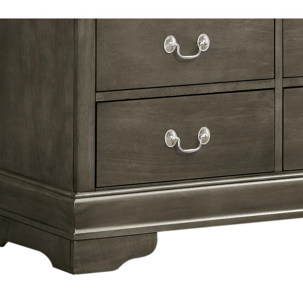Louis Phillipe Gray 4 Drawer Chest of Drawers (42 in L. X 18 in W. X 35 in H.). Picture 5