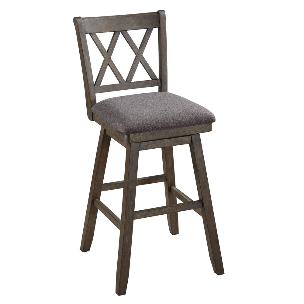 SH XX 42.5 in. Walnut High Back Wood 29 in. Bar Stool. Picture 2
