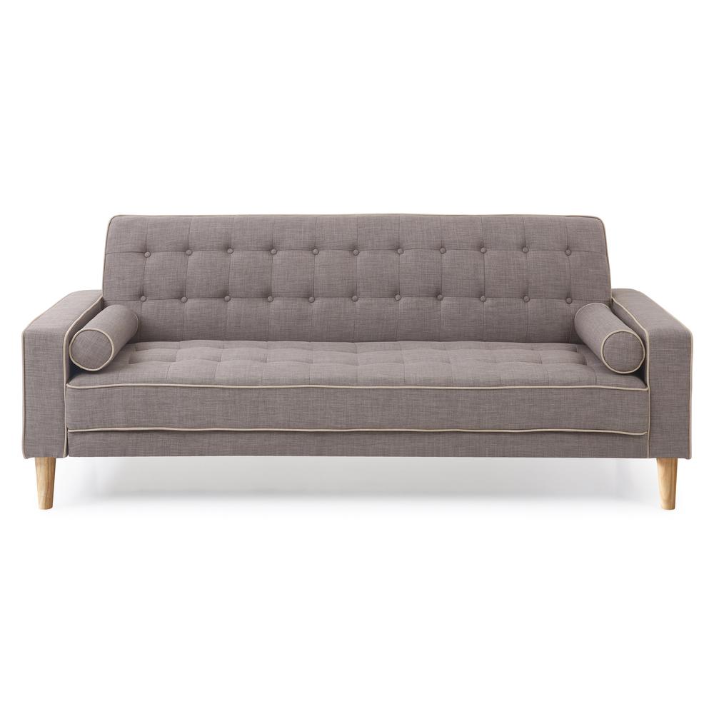 Andrews 85 in. W Flared Arm Polyester Straight Sofa in Gray. The main picture.
