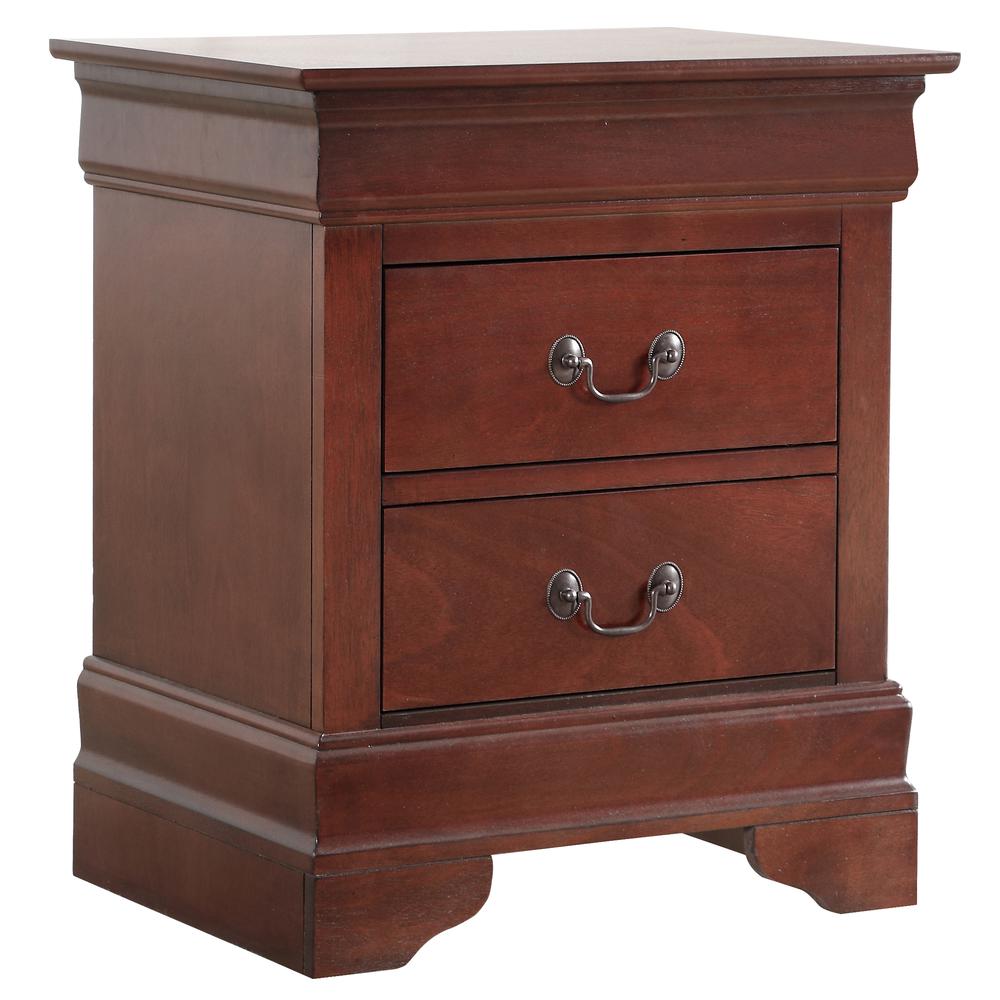 Louis Philippe 2-Drawer Cherry Nightstand (24 in. H X 21 in. W X 16 in. D). Picture 2