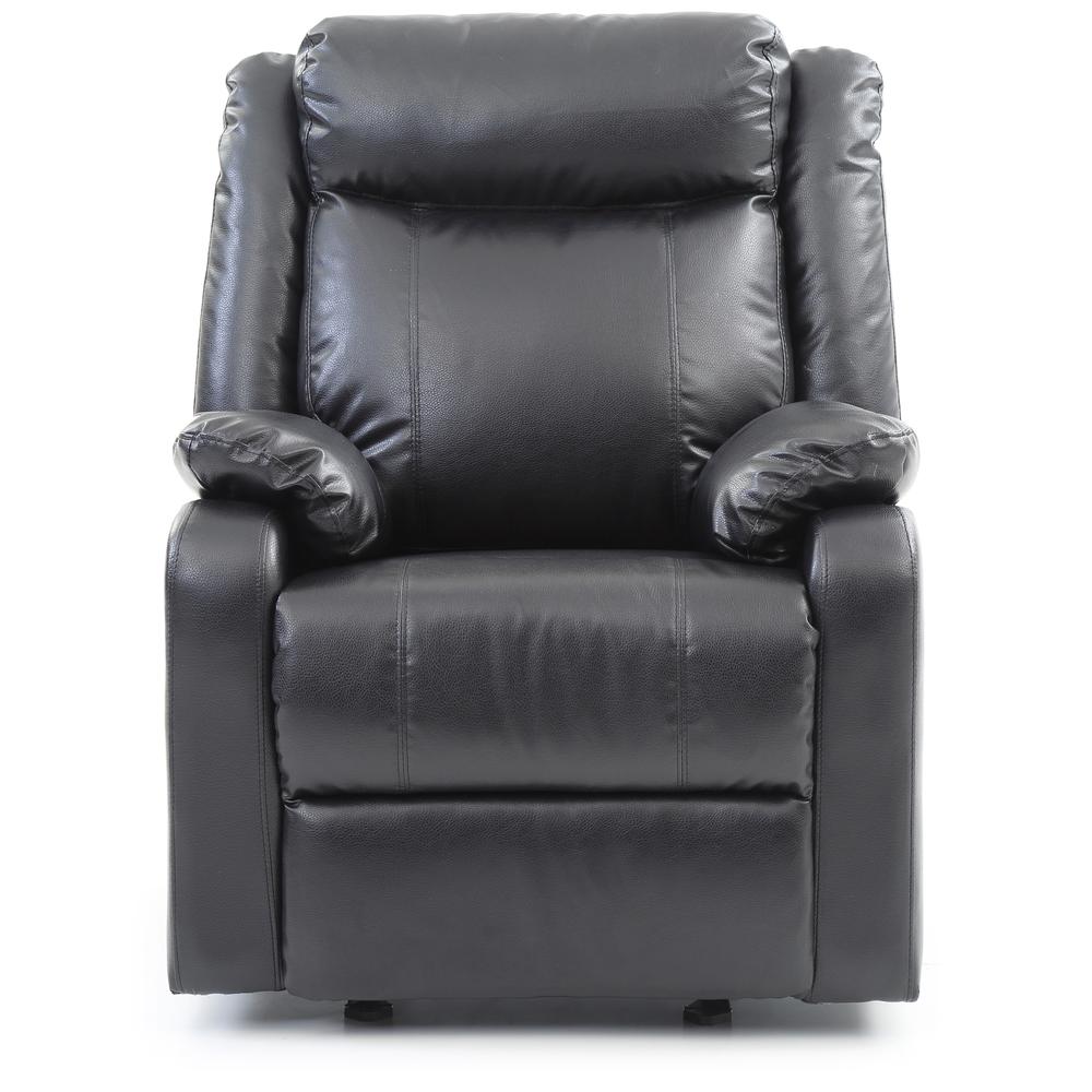 Ward Black Reclining Accent Chair with Pillow Top Arm. Picture 1