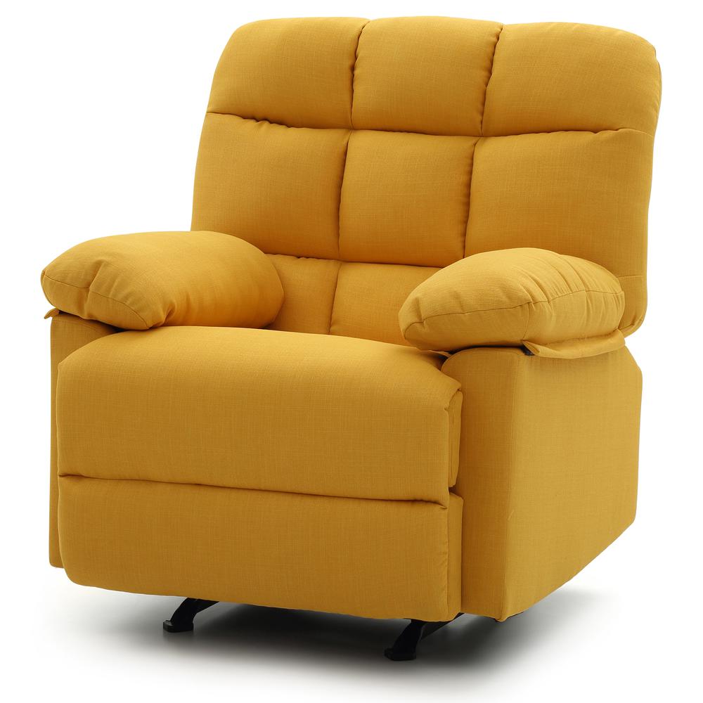 Cindy Yellow Fabric Upholstery Reclining Chair. Picture 3