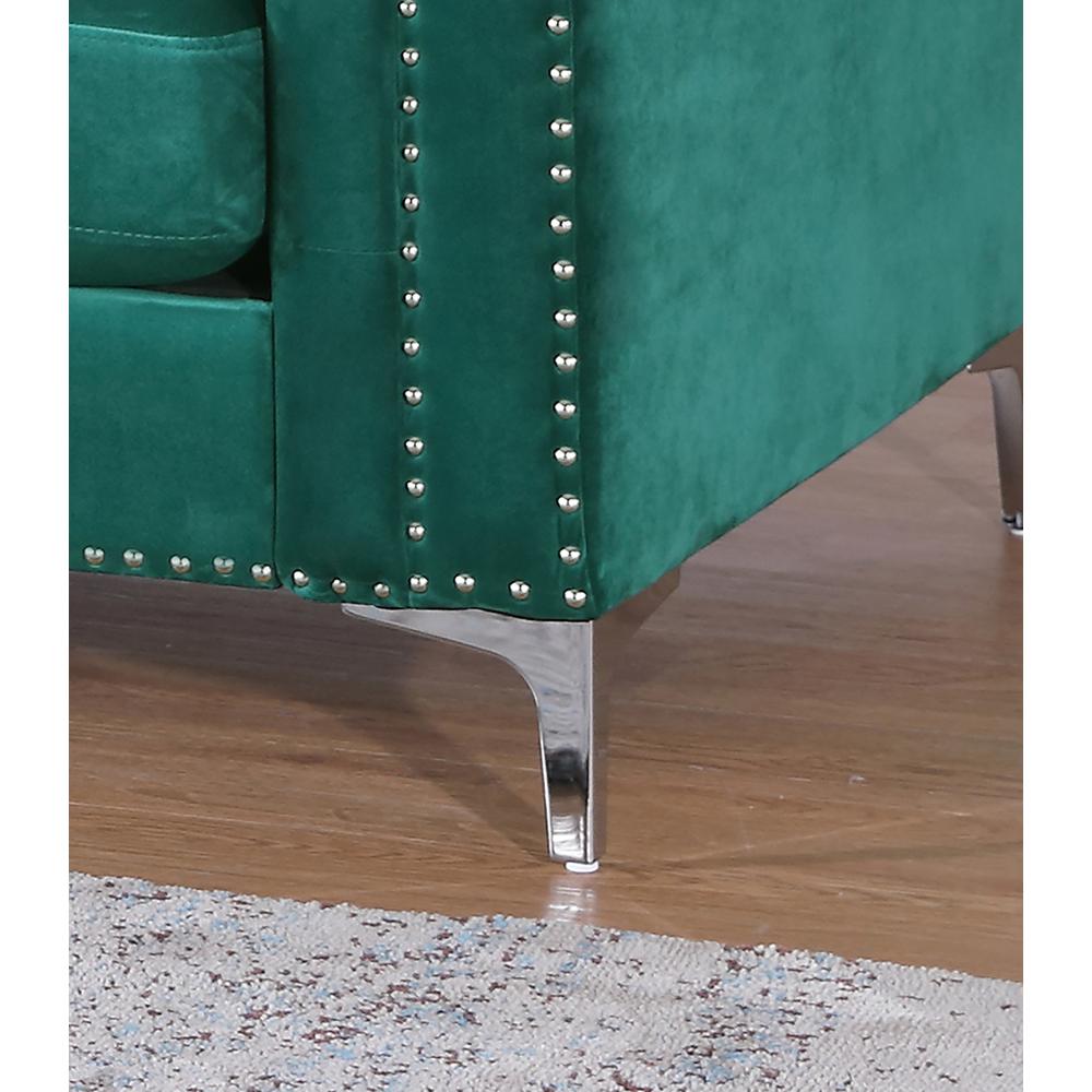 Pompano Green Tufted Velvet Accent Chair. Picture 5