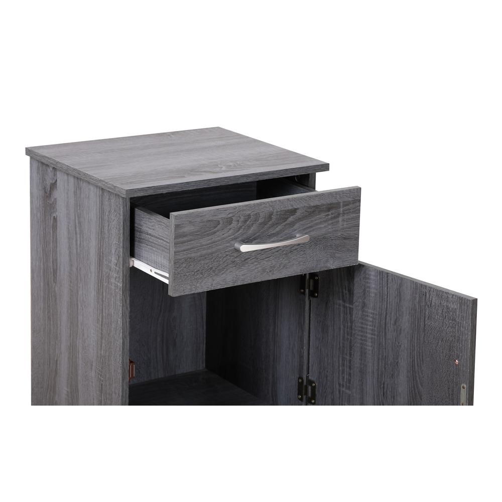 Alston 1-Drawer Gray Nightstand (24 in. H x 16 in. W x 18 in. D). Picture 3