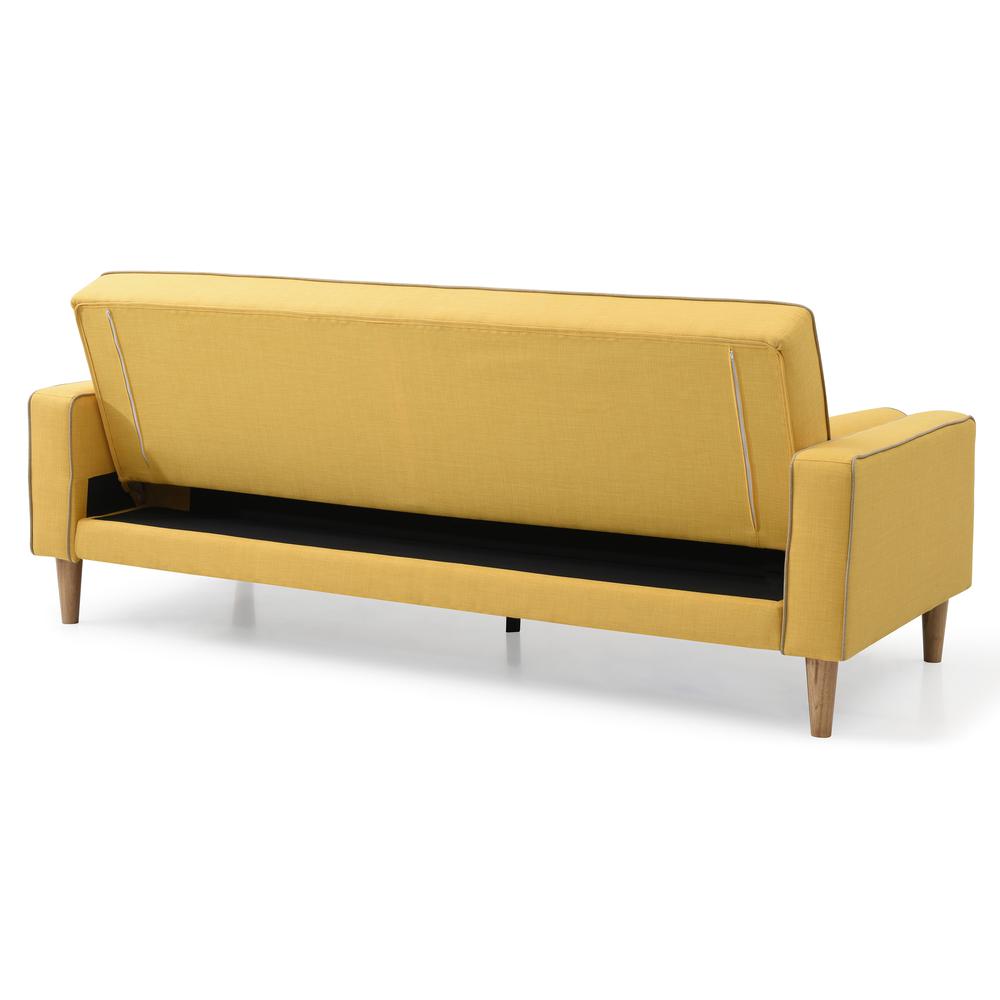 Andrews 85 in. W Flared Arm Polyester Straight Sofa in Yellow. Picture 4