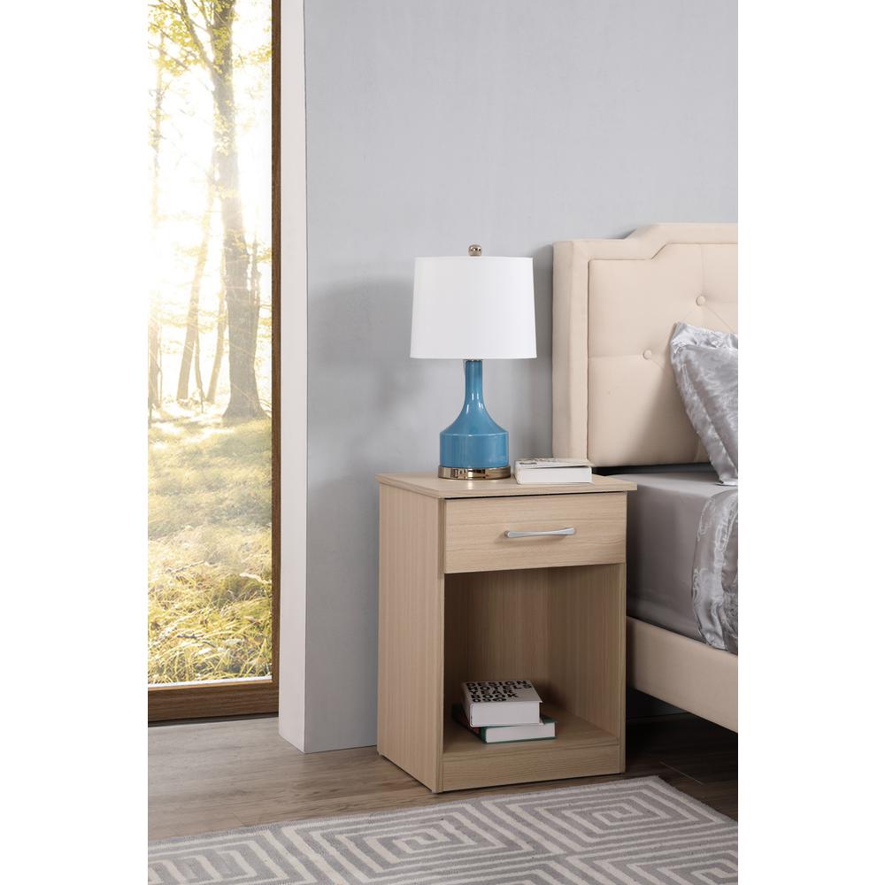 Lindsey 1-Drawer Beech Nightstand (24 in. H x 16 in. W x 18 in. D). Picture 6