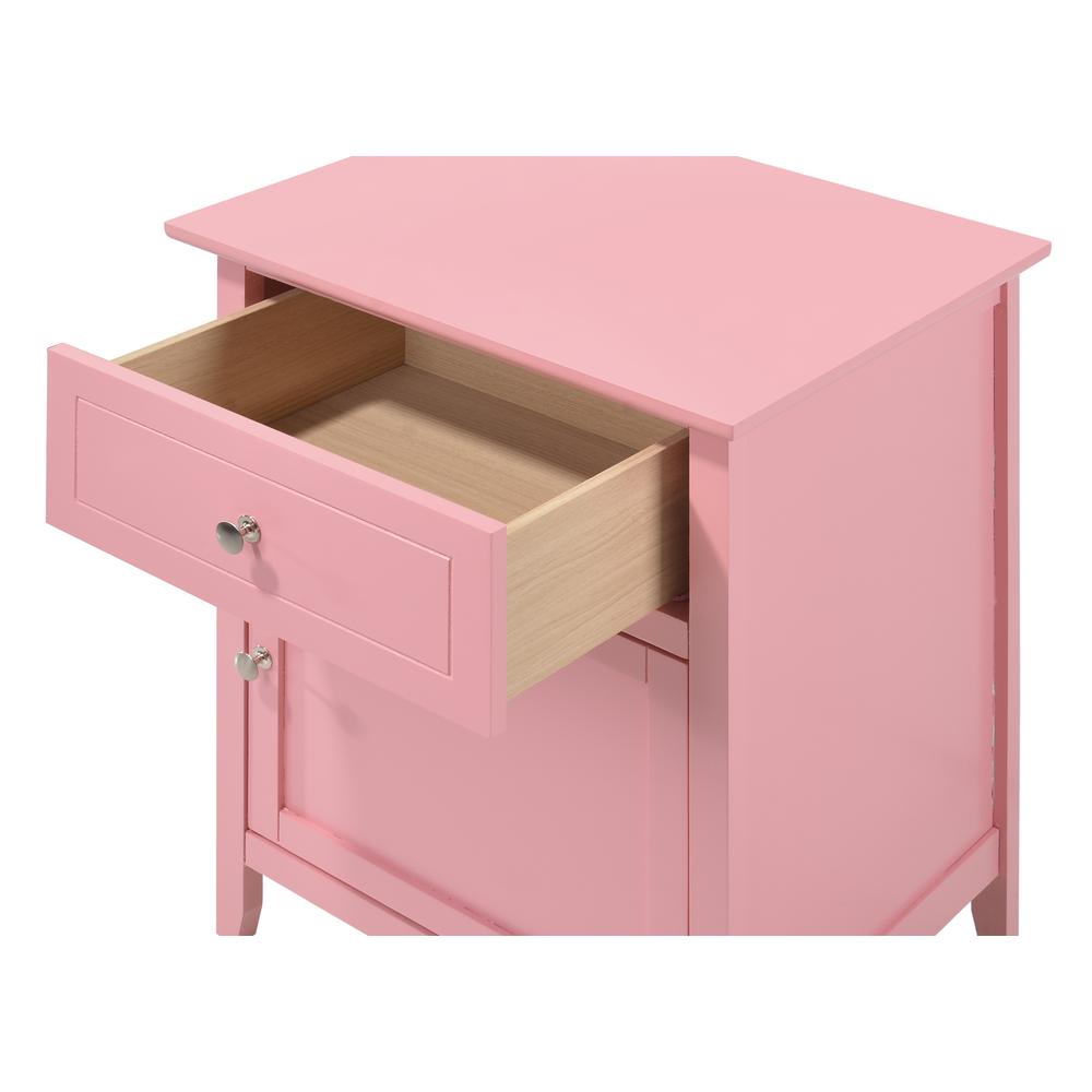 Lzzy 1-Drawer Pink Nightstand (25 in. H x 15 in. W x 19 in. D). Picture 3