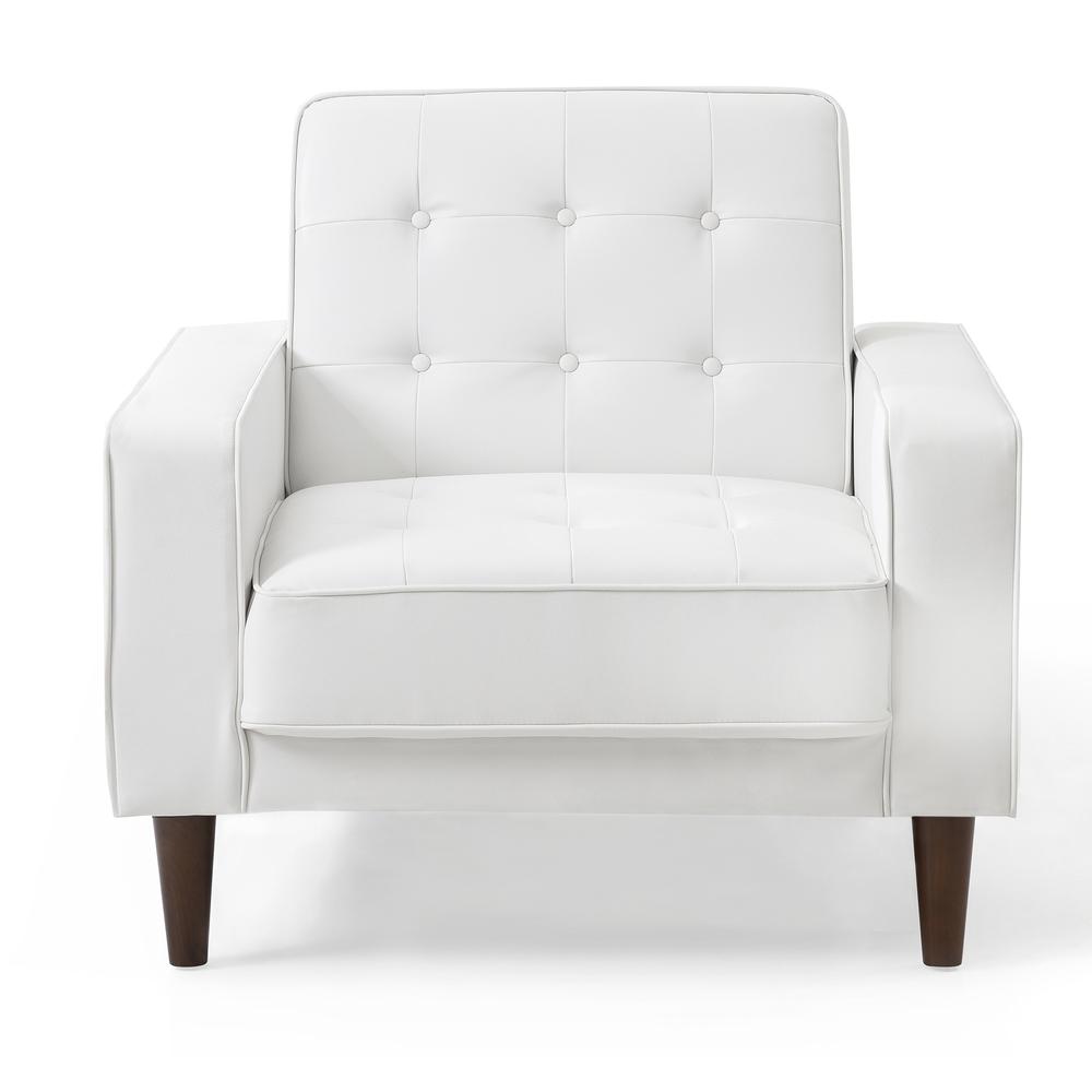 Andrews White Tufted Accent Chair. Picture 1