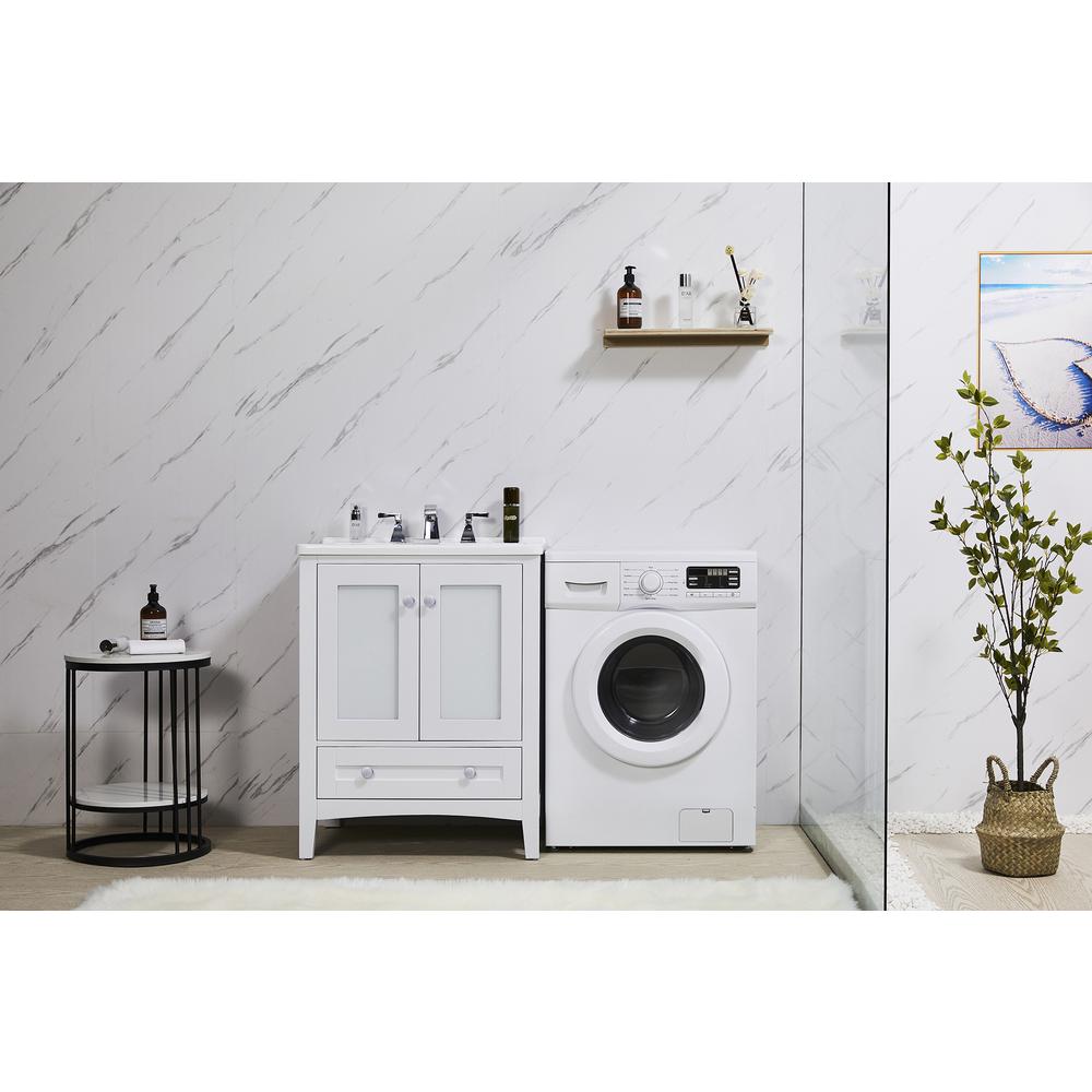Stufurhome Carter 27 in. x 34 in. White Engineered Wood Laundry Sink. Picture 10