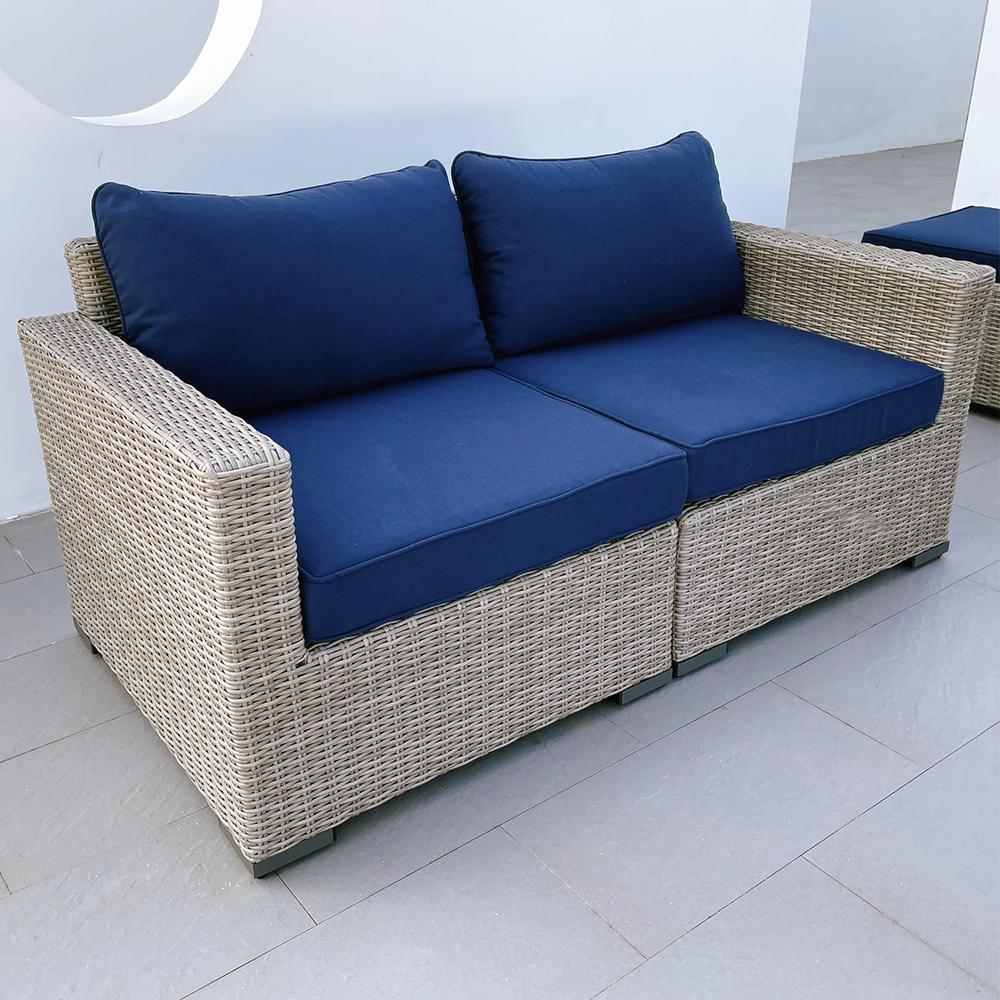 Outdoor 28.5 in. Love Seater with Weather Resistant Cushion. Picture 5
