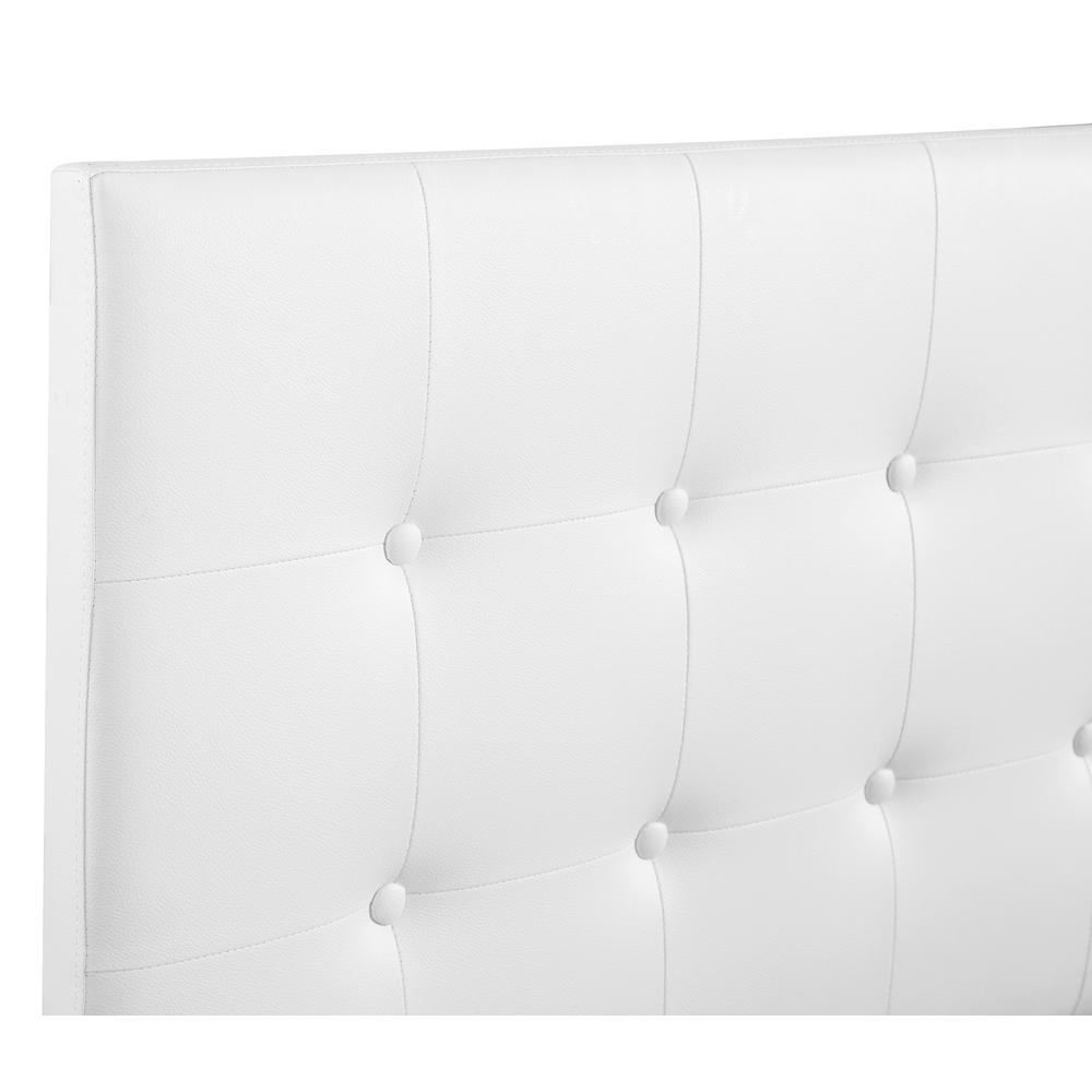 Super Nova White Full Upholstered Tufted Panel Headboard. Picture 5