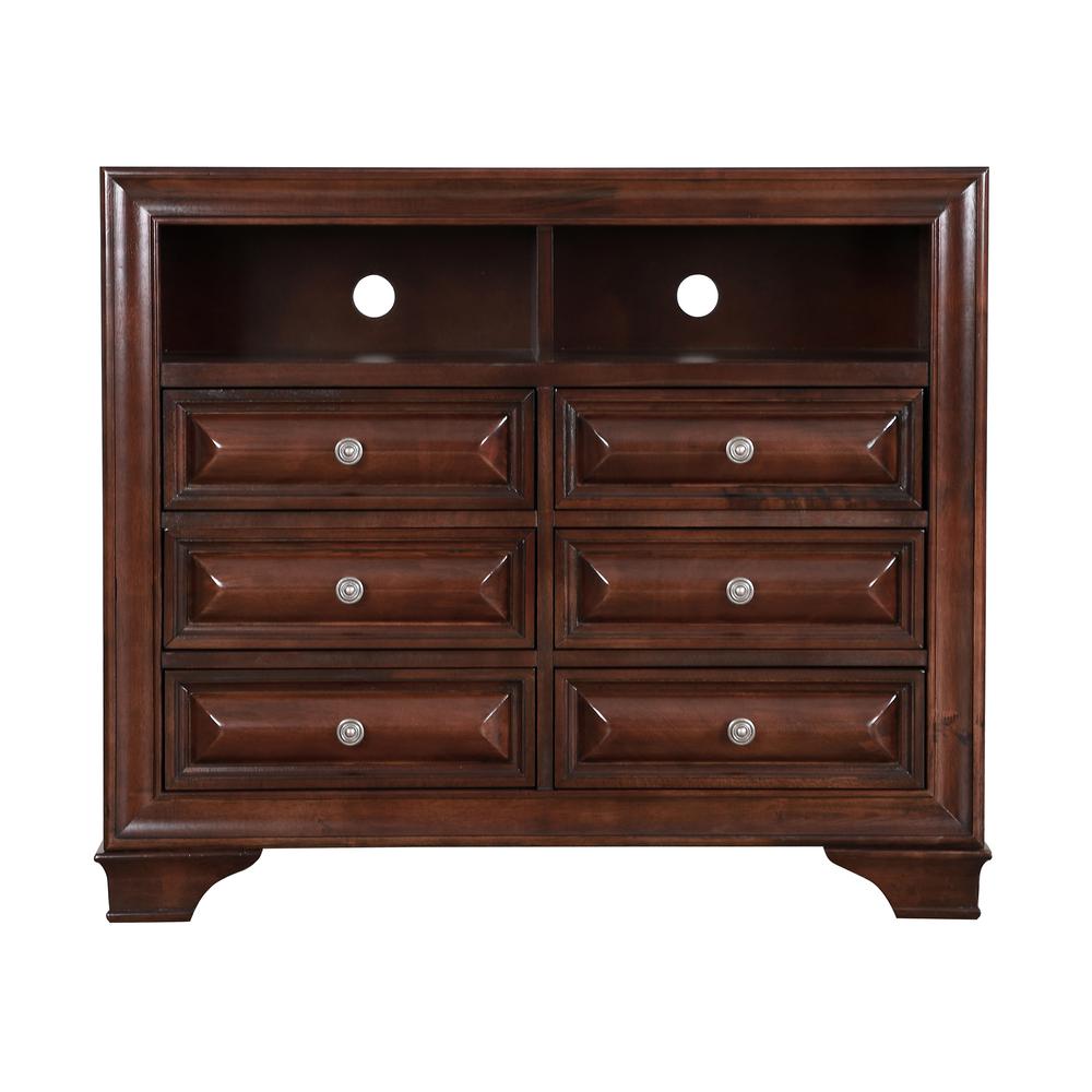LaVita Cappuccino 6-Drawer Chest of Drawers (42 in. L X 17 in. W X 36 in. H). Picture 1