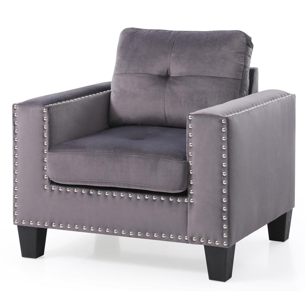 Nailer Gray Upholstered Accent Chair. Picture 2