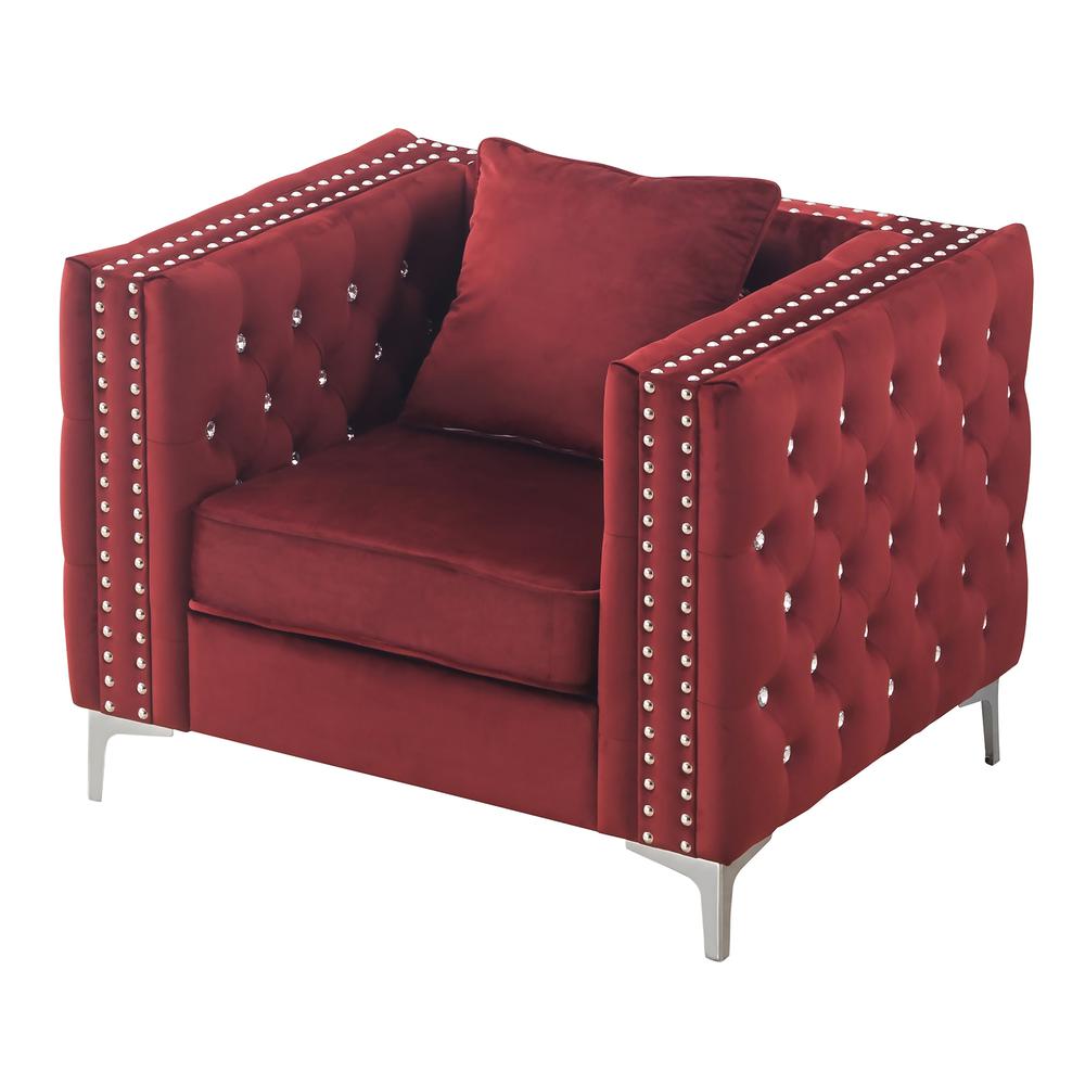 Paige Burgundy Accent Chair. Picture 2