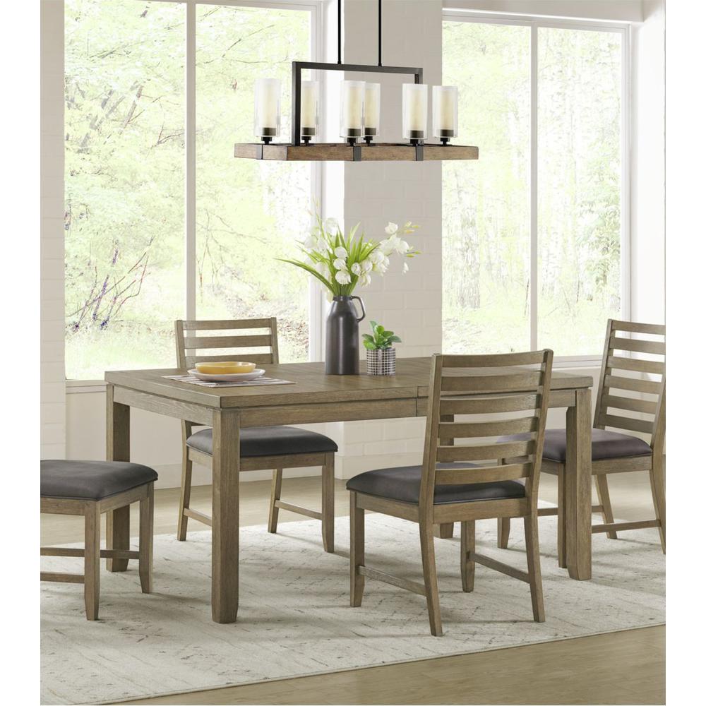 Saunders 60 - 78 in. Rectangular Extending Dining Table in Desert Brown Acacia Wood (Extendable Seats 6-8). Picture 8