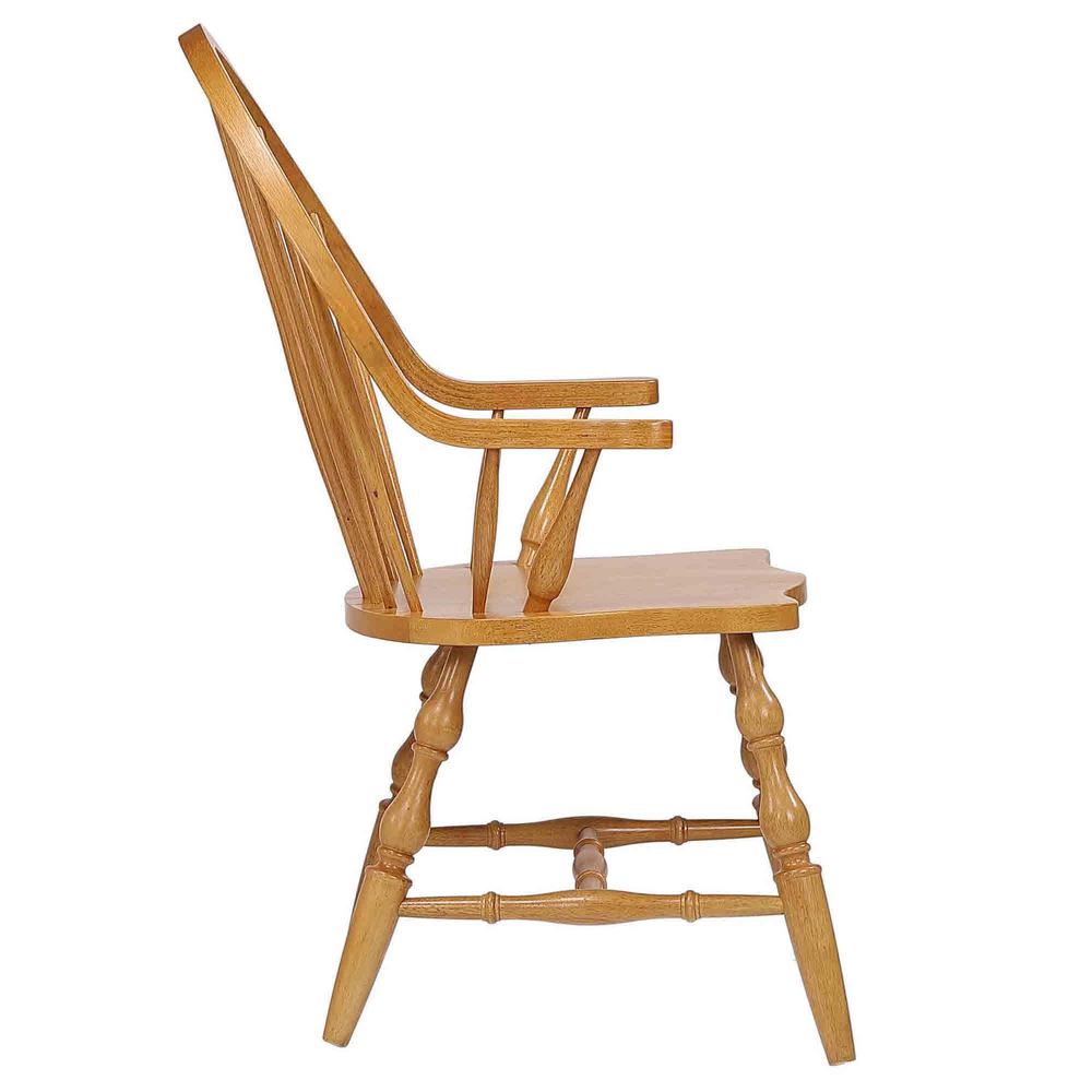 Oak Selections Distressed Light Oak Arm Chair. Picture 3