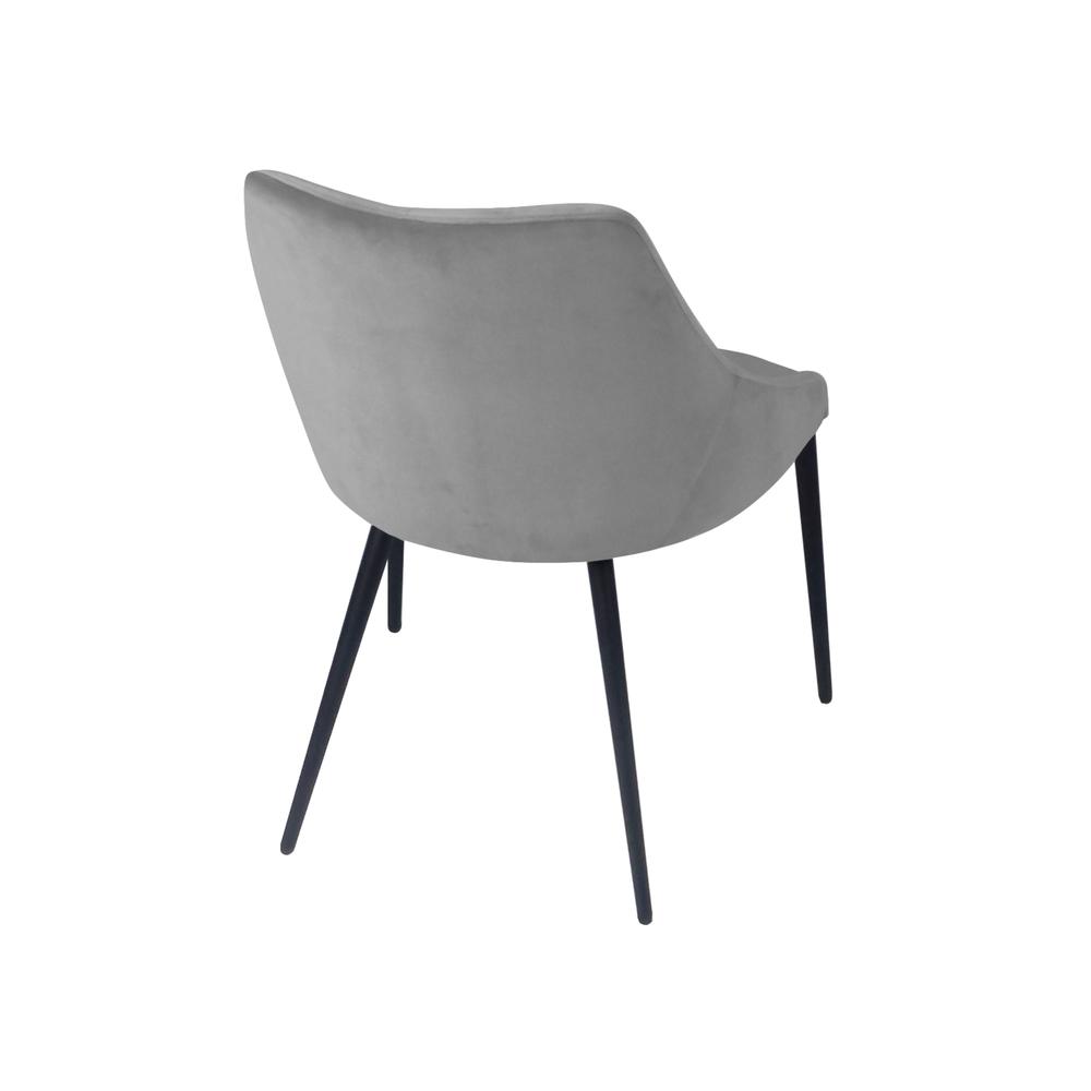Pitch Harmony Stone Grey Velvet Upholstered Dining Chair with Conic Legs. Picture 7