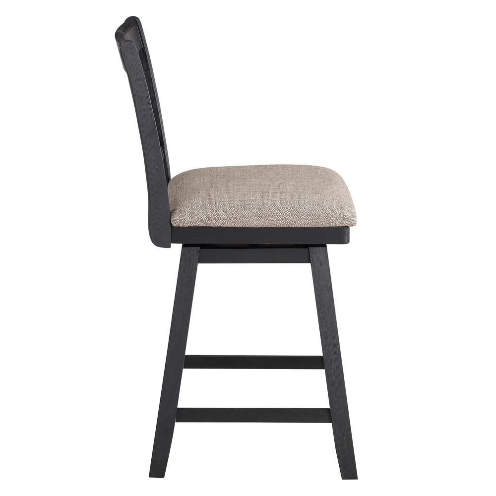 SH XX 37.5 in. Black High Back Wood 24 in. Bar Stool. Picture 4