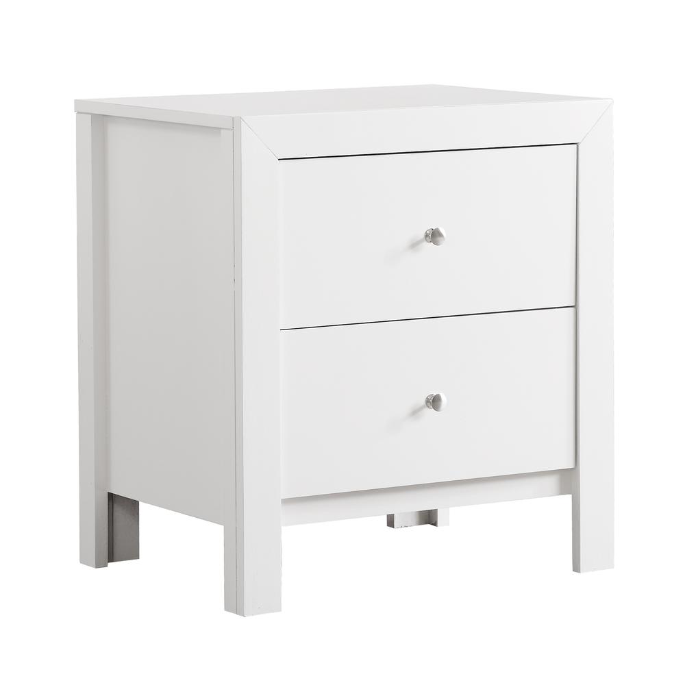 Burlington 2-Drawer White Nightstand (25 in. H x 17 in. W x 22 in. D). Picture 2