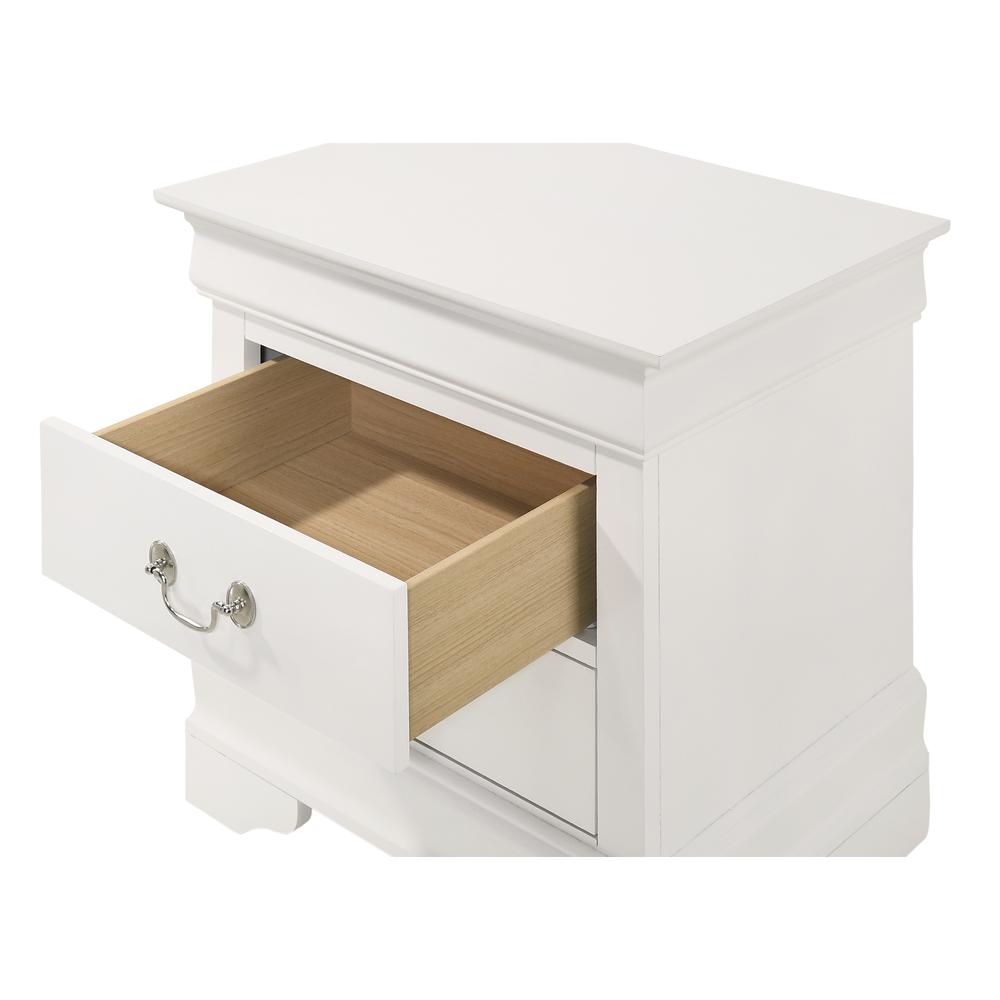 Louis Philippe 2-Drawer White Nightstand (24 in. H X 21 in. W X 16 in. D). Picture 3
