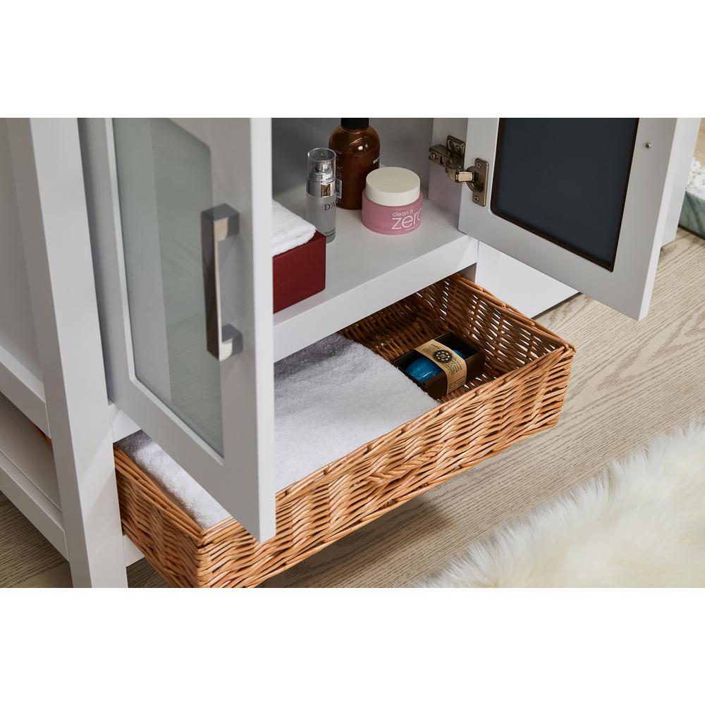 27 in. x 34 in. White Engineered Wood Laundry Sink with a Basket Included. Picture 6