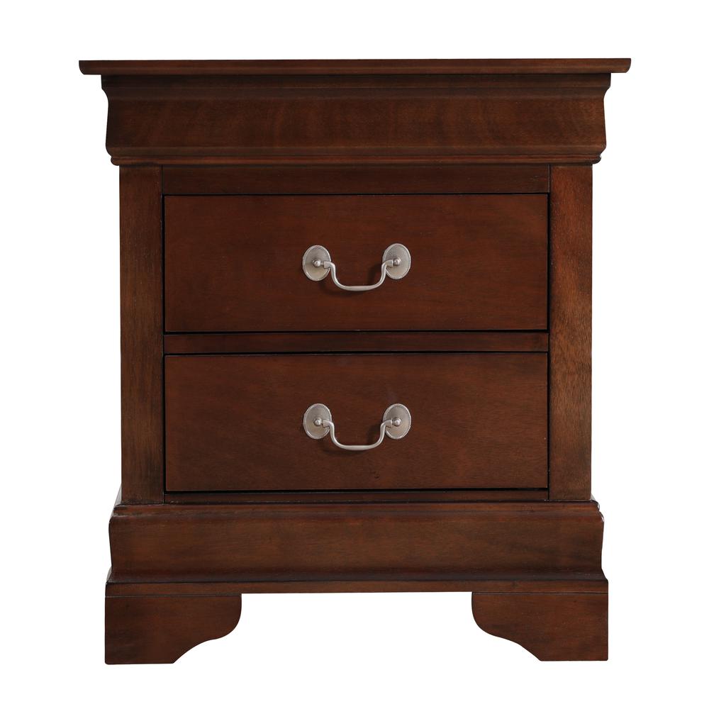 Louis Philippe 2-Drawer Cappuccino Nightstand (24 in. H X 22 in. W X 16 in. D). Picture 1