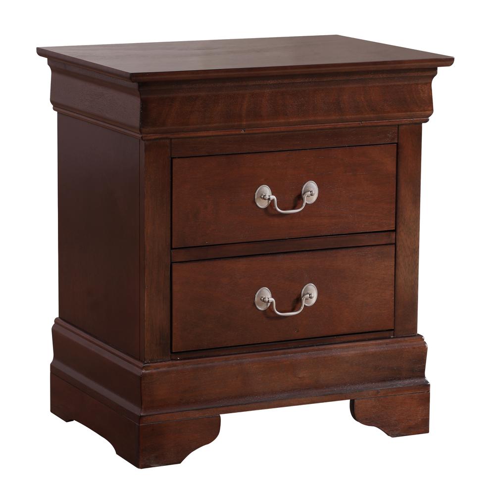 Louis Philippe 2-Drawer Cappuccino Nightstand (24 in. H X 22 in. W X 16 in. D). Picture 2