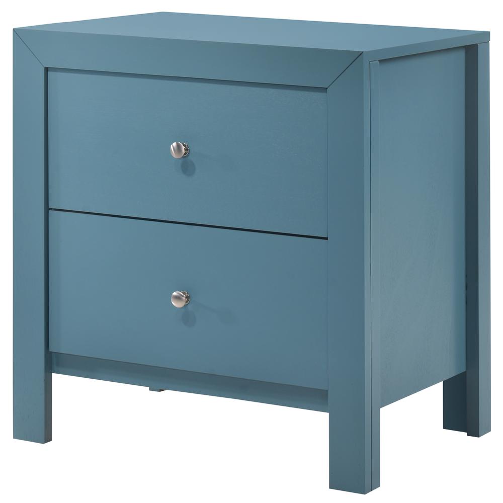 Burlington 2-Drawer Teal Nightstand (25 in. H x 17 in. W x 22 in. D). Picture 2