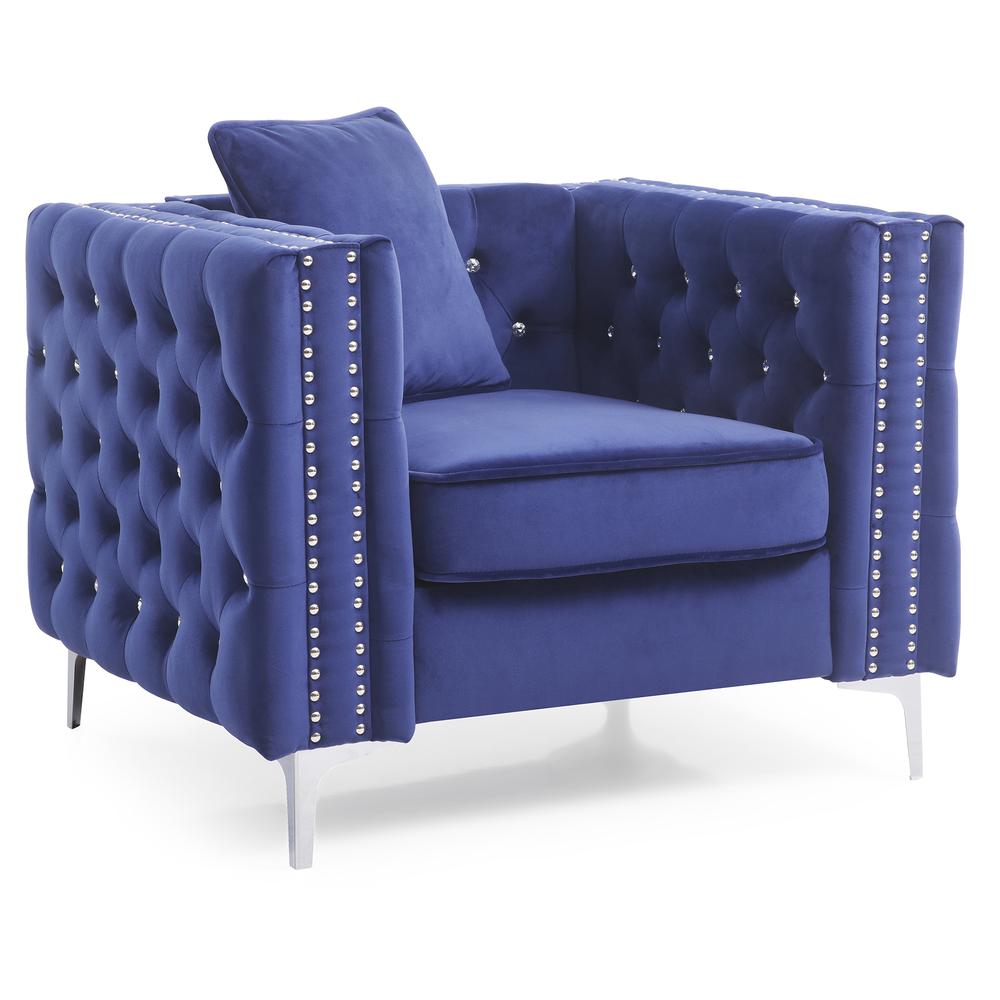 Paige Blue Accent Chair. Picture 2