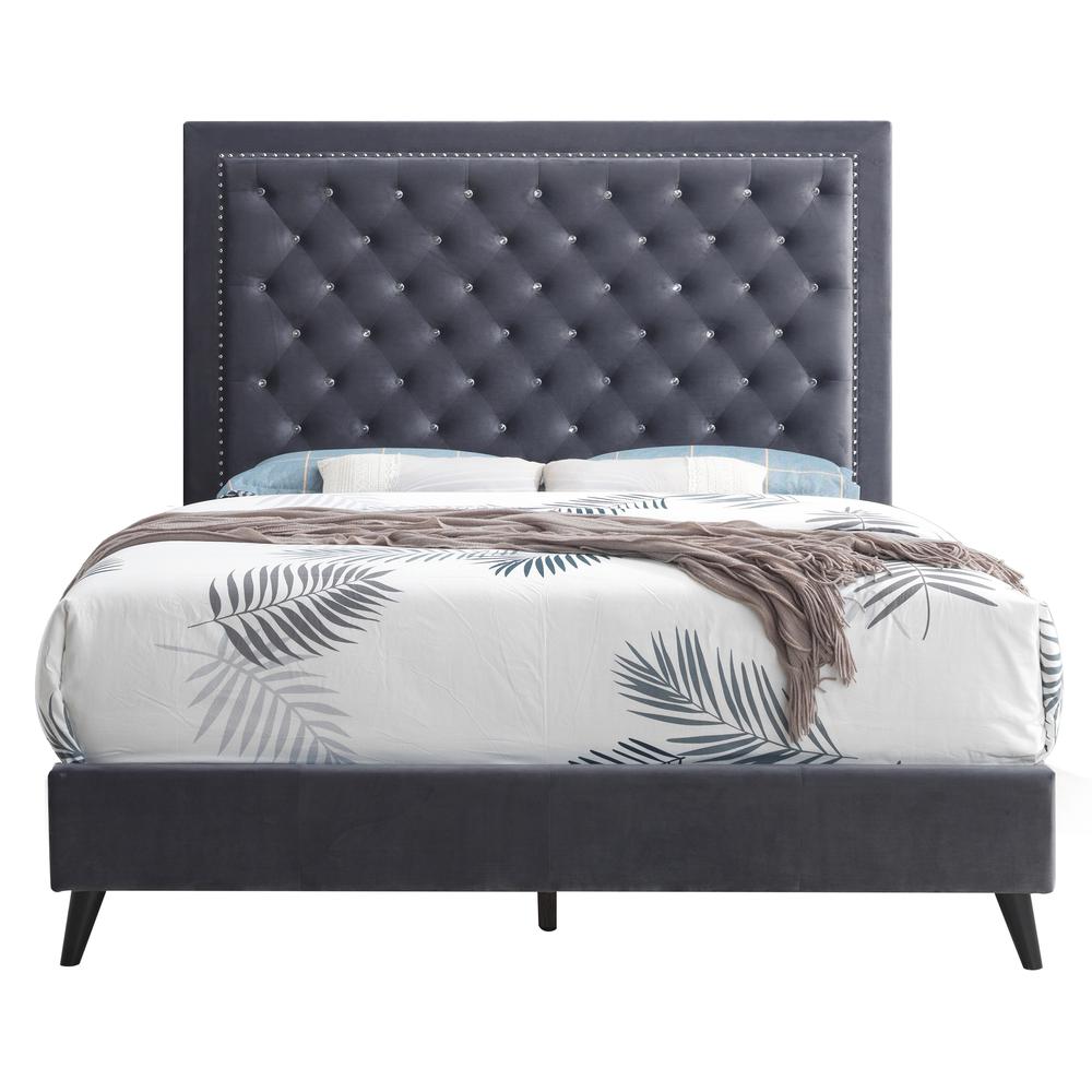Alba Gray Queen Panel Bed. Picture 2