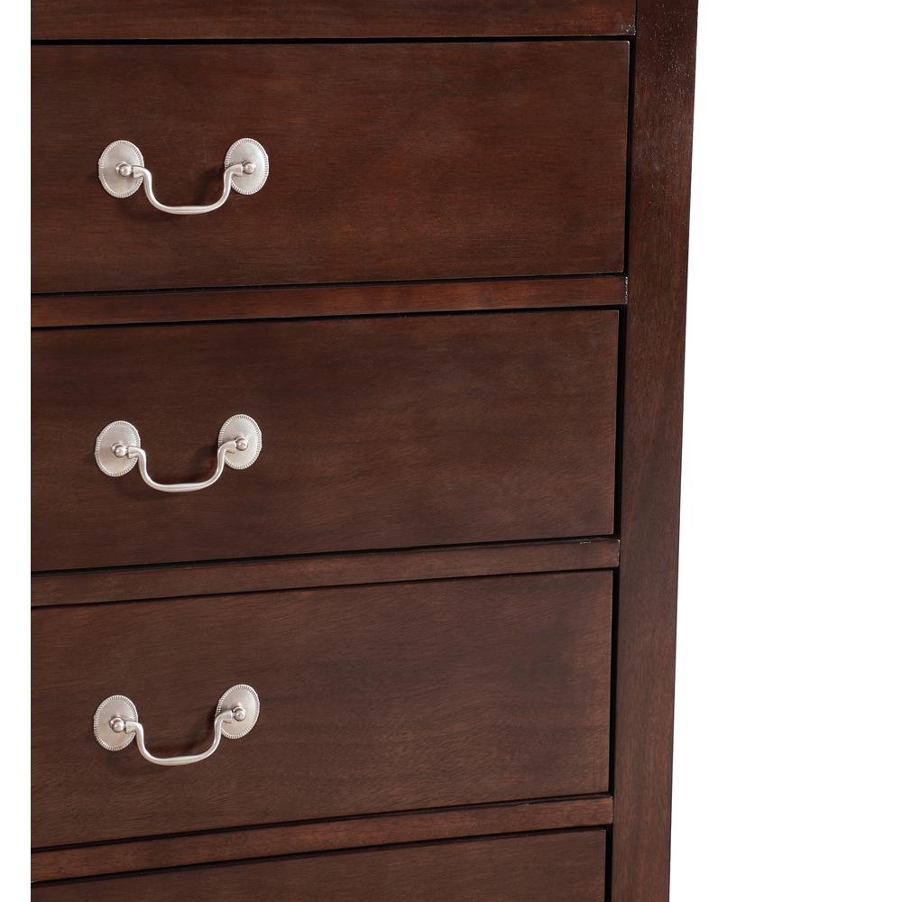 Louis Phillipe II Cappuccino 5 Drawer Chest of Drawers (31 in L. X 16 in W. X 48 in H.). Picture 6