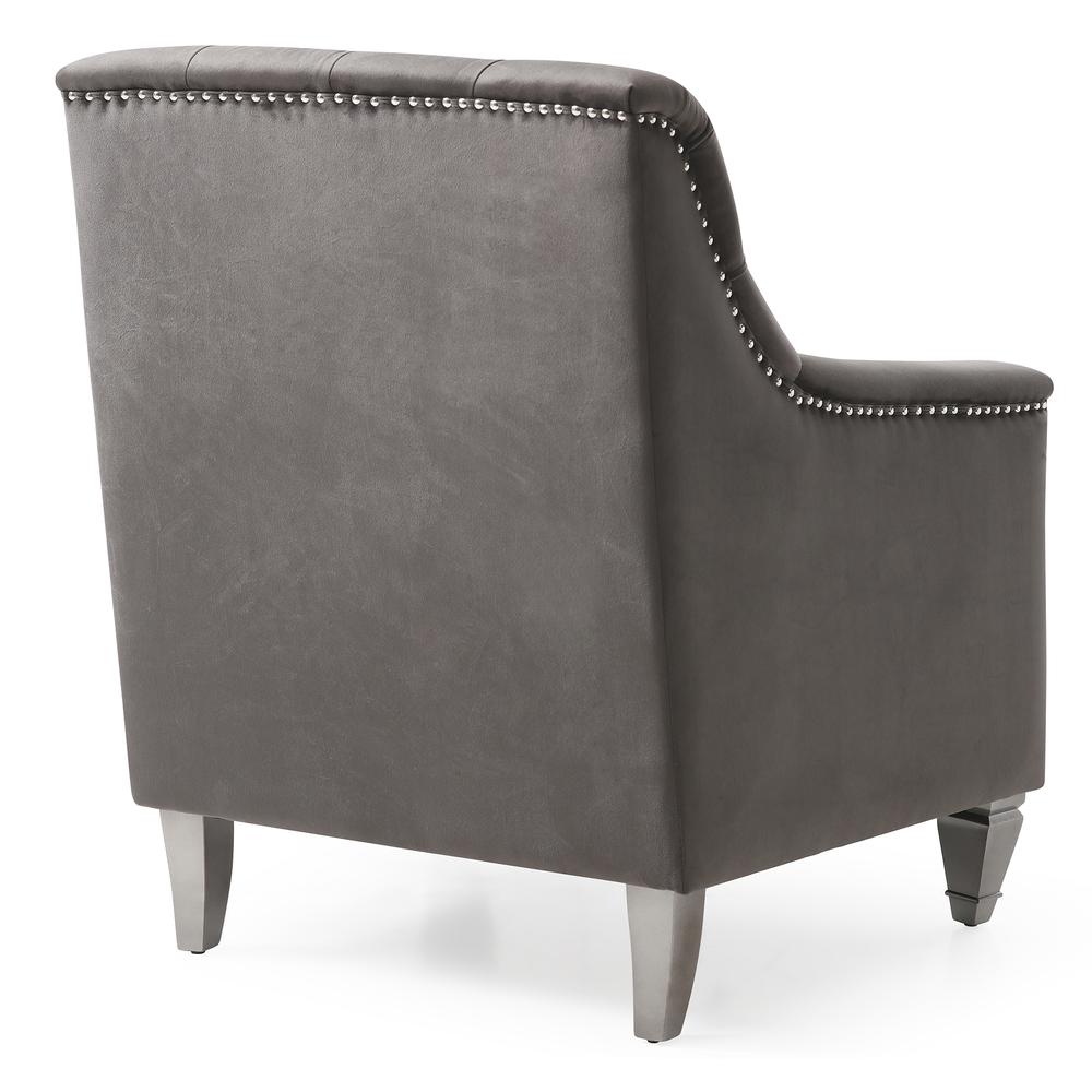 Dania Gray Upholstered Accent Chair. Picture 4
