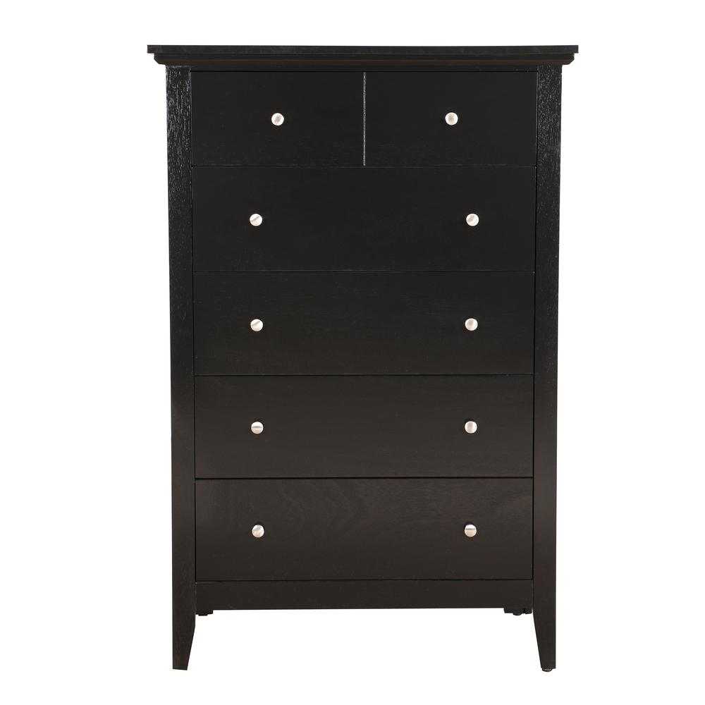 Hammond Black 5 Drawer Chest of Drawers (32 in L. X 18 in W. X 48 in H.). Picture 2