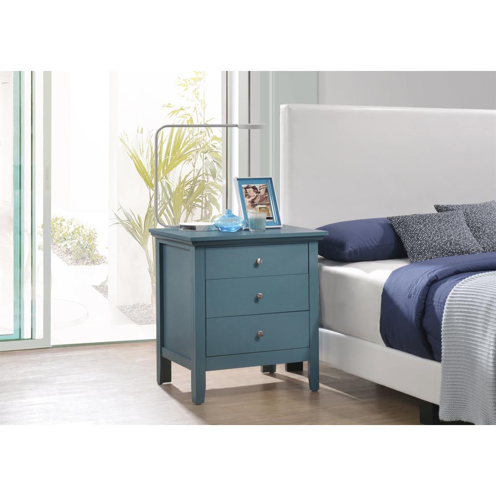 Hammond 3-Drawer Teal Nightstand (26 in. H x 18 in. W x 24 in. D). Picture 5