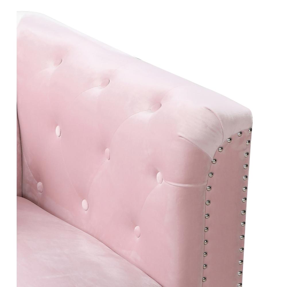 Pompano Pink Tufted Velvet Accent Chair. Picture 7