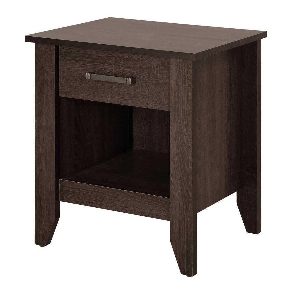 Lennox 1-Drawer Wenge Nightstand (24 in. H x 18 in. W x 21 in. D). Picture 2