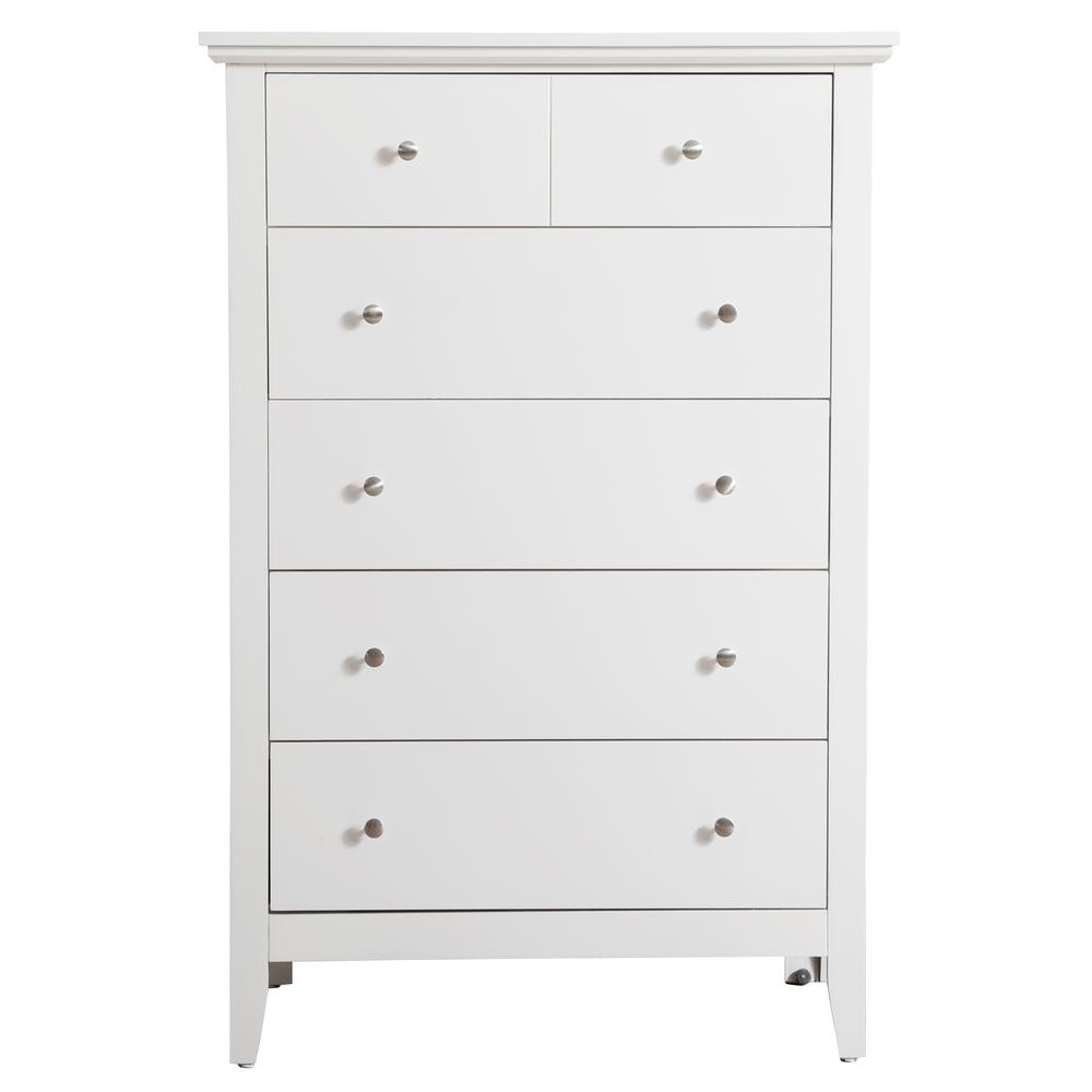 Hammond White 5 Drawer Chest of Drawers (32 in L. X 18 in W. X 48 in H.). Picture 2
