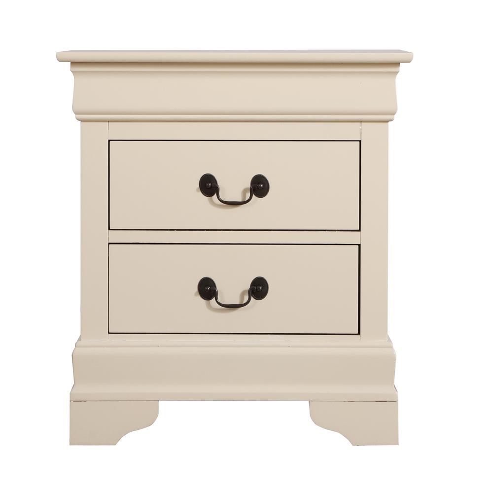 Louis Philippe 2-Drawer Beige Nightstand (24 in. H X 22 in. W X 16 in. D). Picture 1