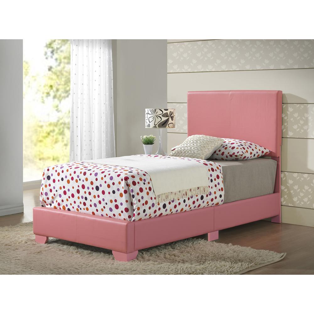 Aaron Pink Upholstered Full Panel Bed. Picture 3