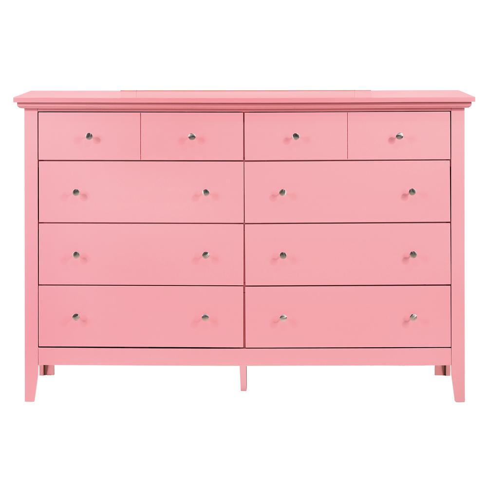 Hammond 10-Drawer Pink Double Dresser (39 in. X 18 in. X 58 in.). Picture 1