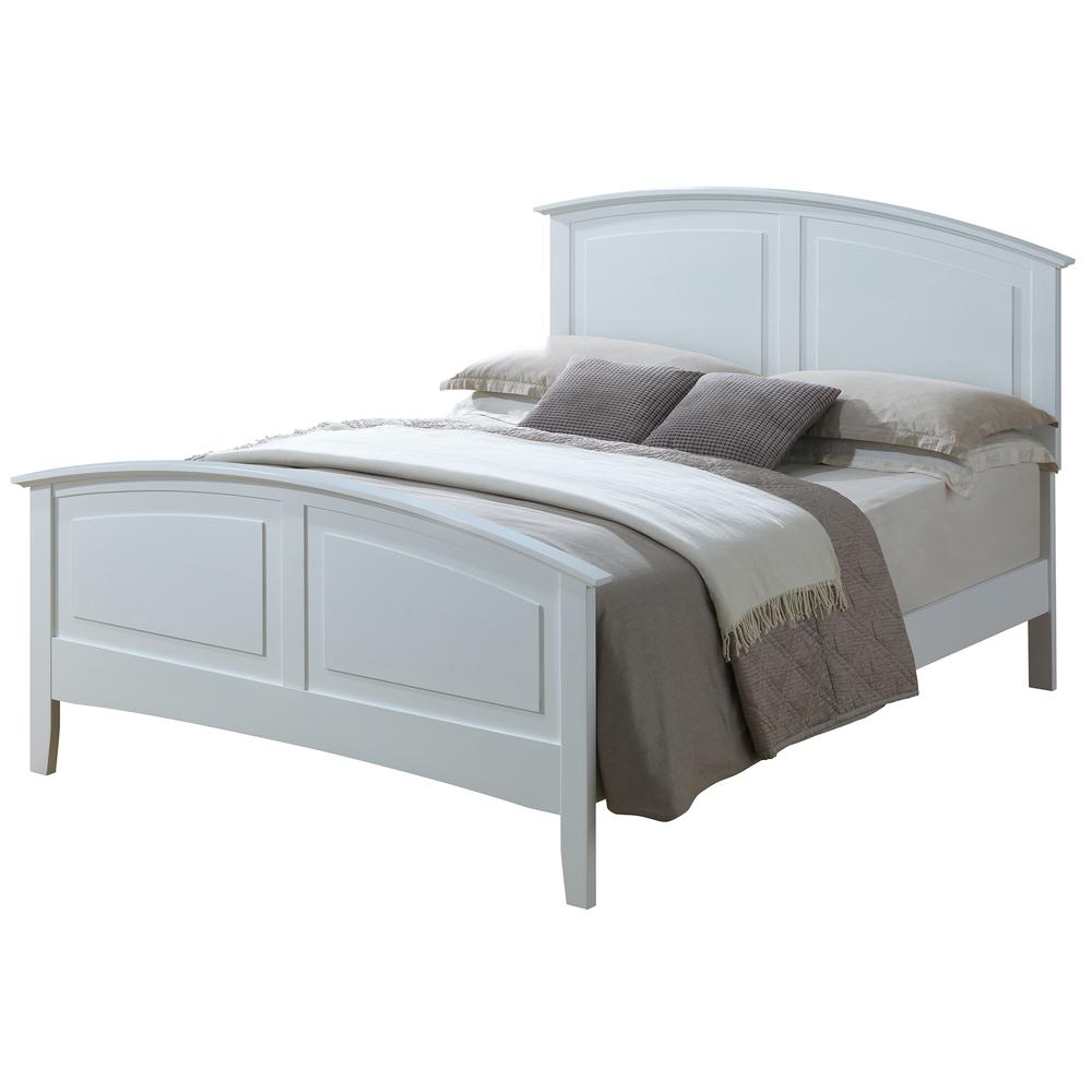 Hammond White Queen Panel Bed with Curved Top Rail. Picture 1