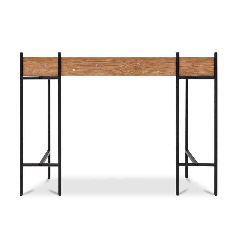 Querencia 34"H Study / Writing Desk with Acacia Top and Steel Legs, QR-006W12. Picture 4