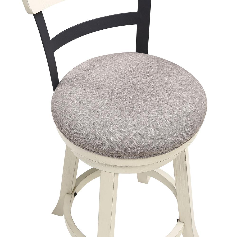 SH 36.5 in. White High Back Wood and Metal 24 in. Bar Stool. Picture 5
