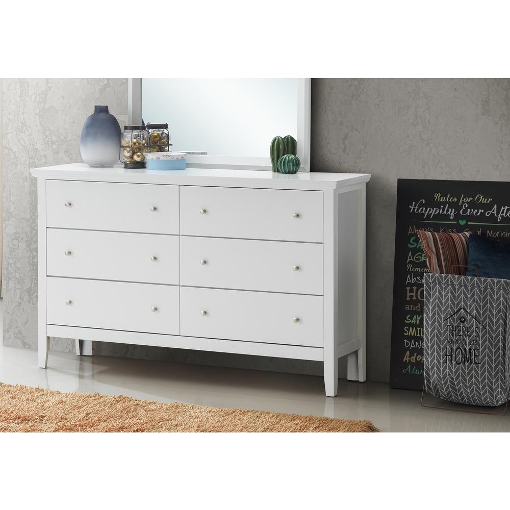 Primo 6-Drawer White Dresser (36 in. X 16 in. X 59 in.). Picture 5