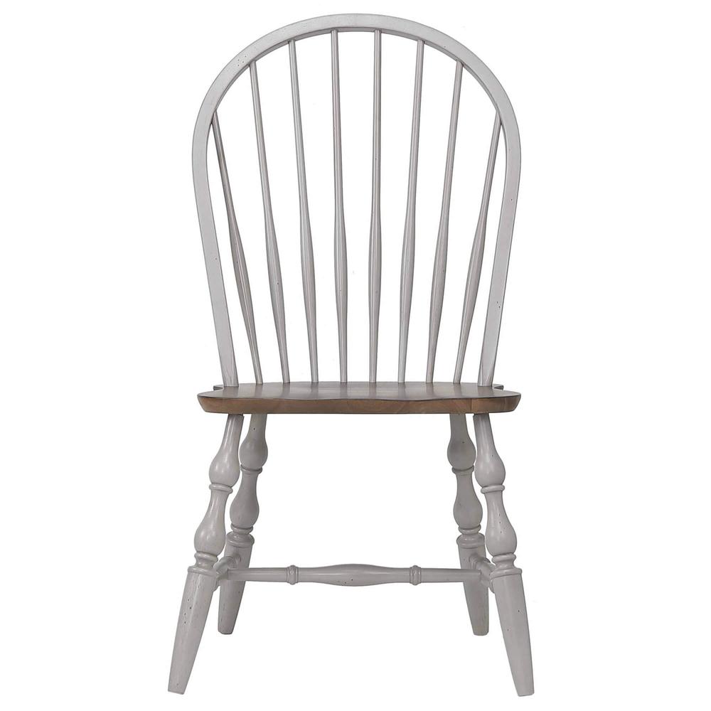Distressed Light Gray and Nutmeg Brown Side Chair (Set of 2). Picture 2