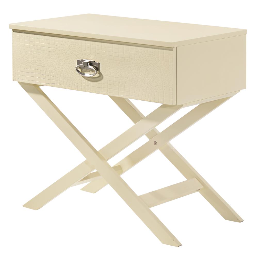 Xavier 1-Drawer Beige Nightstand (25 in. H x 16 in. W x 27 in. D). Picture 2