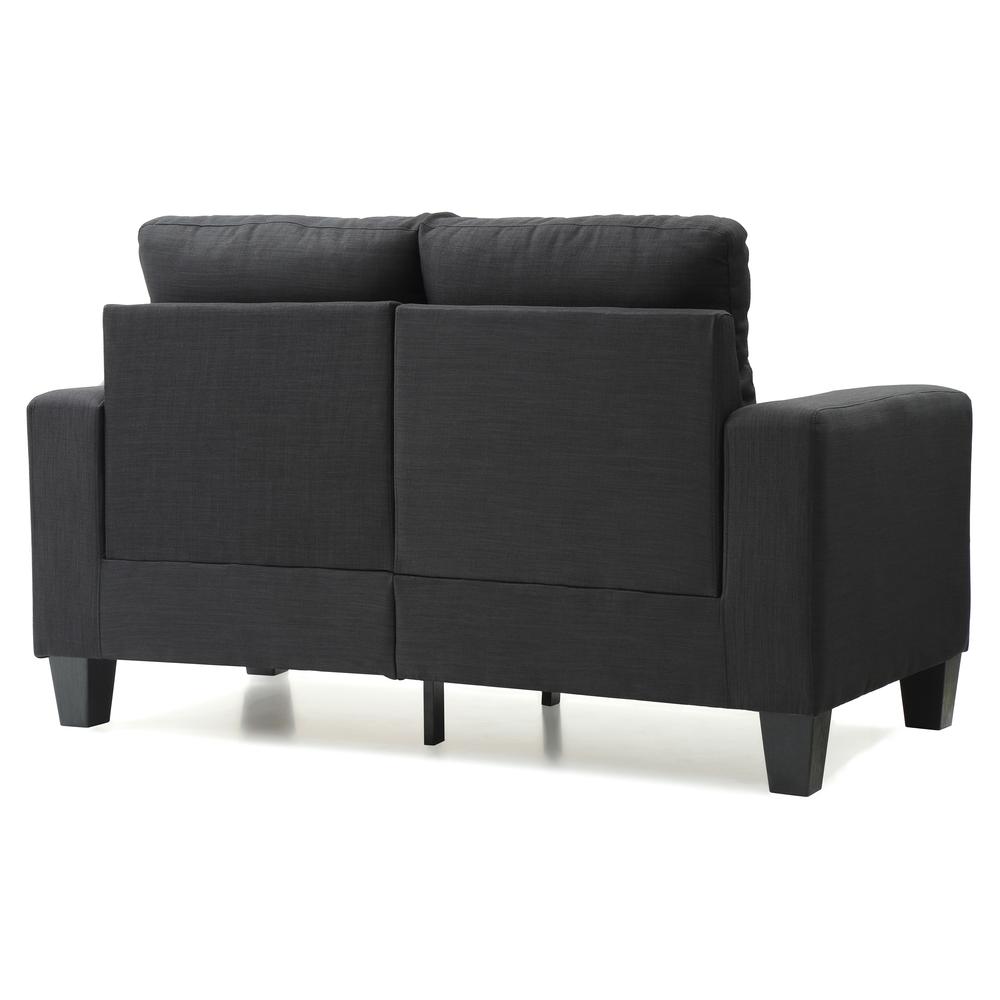 Newbury 58 in. W Flared Arm Cotton Straight Sofa in Black. Picture 4