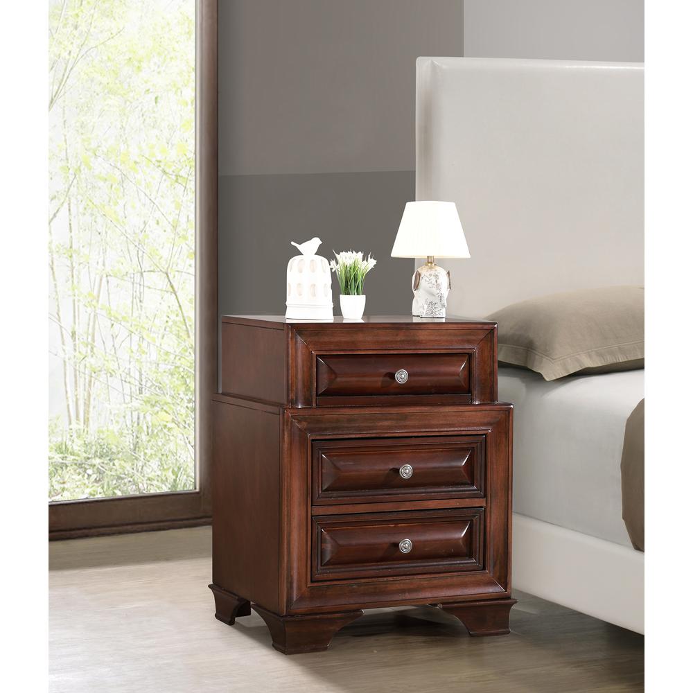 LaVita 3-Drawer Cappuccino Nightstand (29 in. H x 17 in. W x 24 in. D). Picture 5