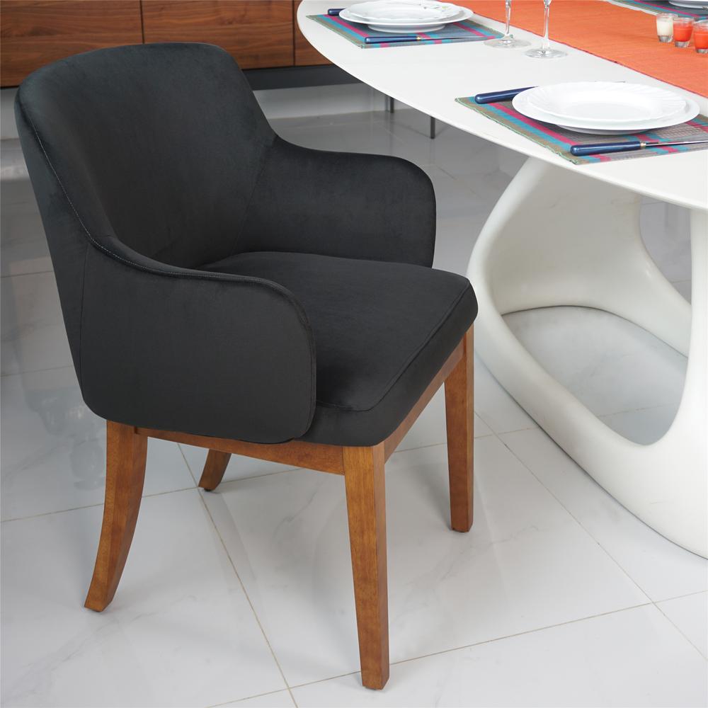 Nuts Harmony Black Upholstery Dining Chair with Conic Legs (Set of 2). Picture 10