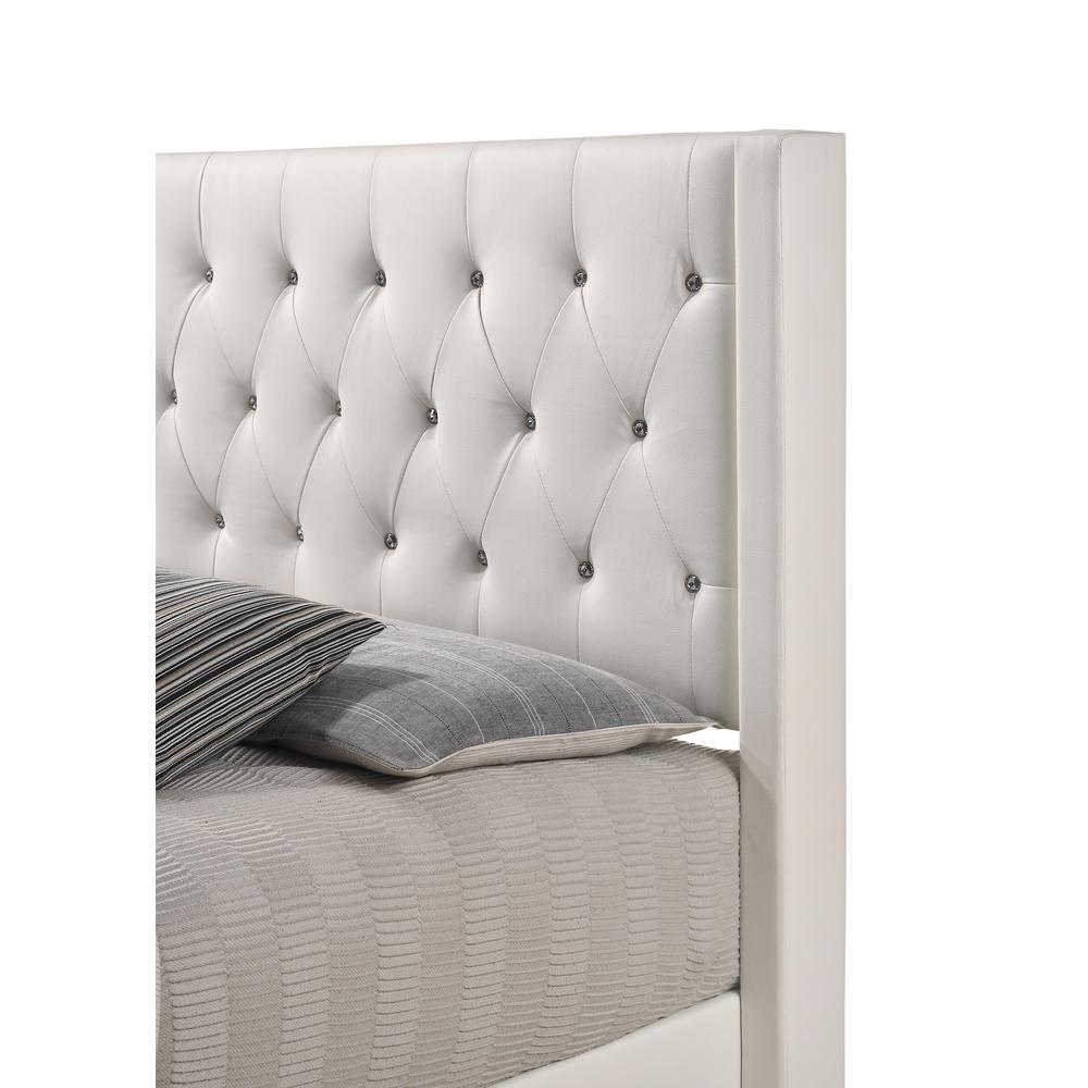 Bergen White Queen Tufted Panel Bed. Picture 3